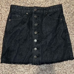 Black denim skirt